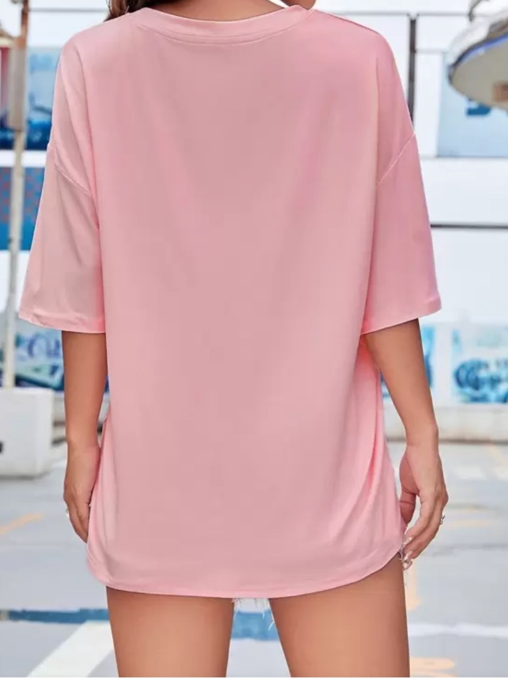Oversized Graphic T-shirt in Pink NWOT - Picture 4 of 4